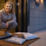 A 4PX parcel delivered to the doorstep at night