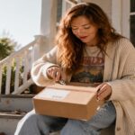 Tracking an American Eagle order package on the doorstep