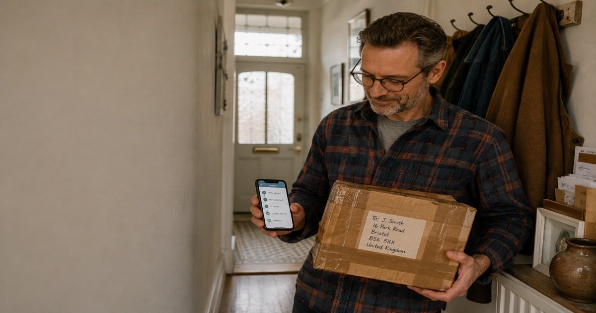 Tracking an ePacket parcel delivery on a smartphone