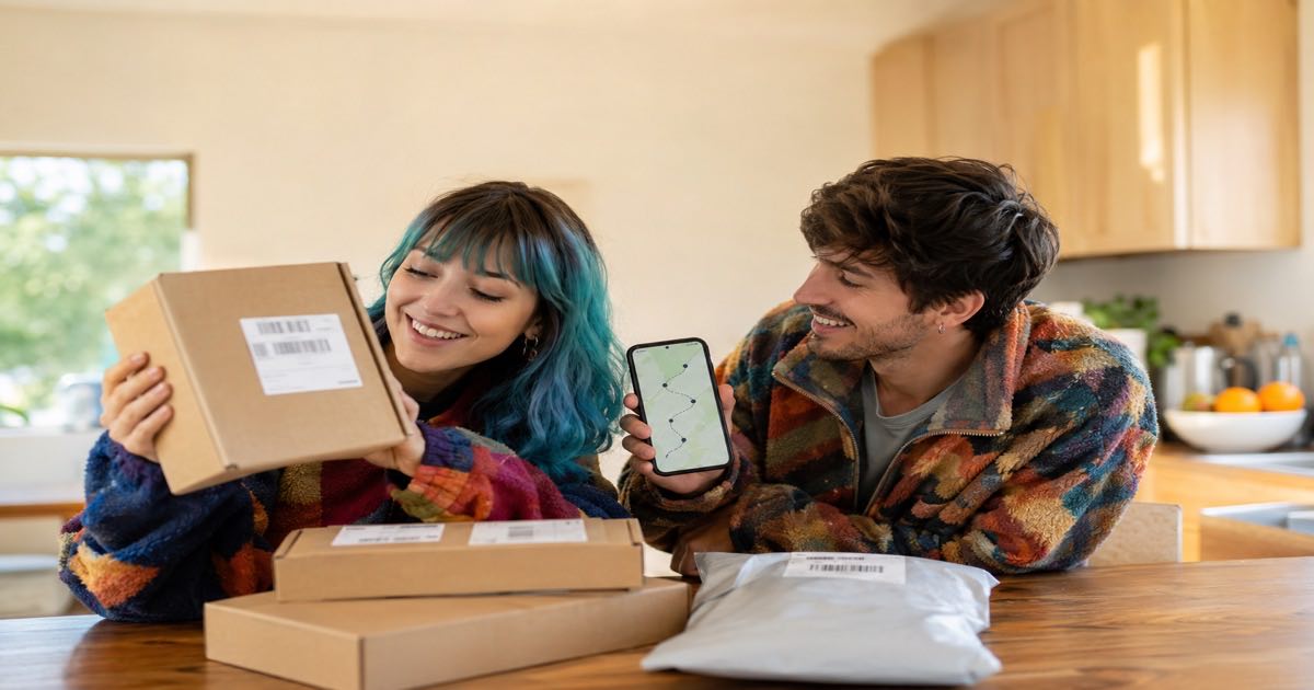 Tracking a Temu order package at home