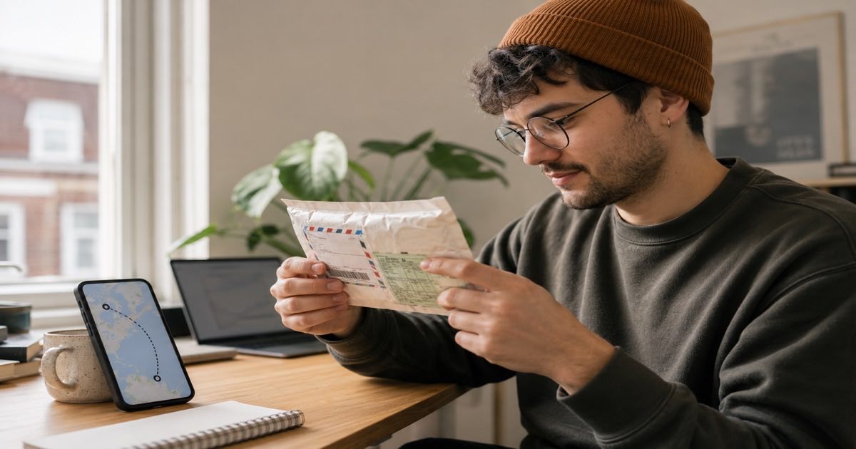 Checking a delivery exception on a parcel