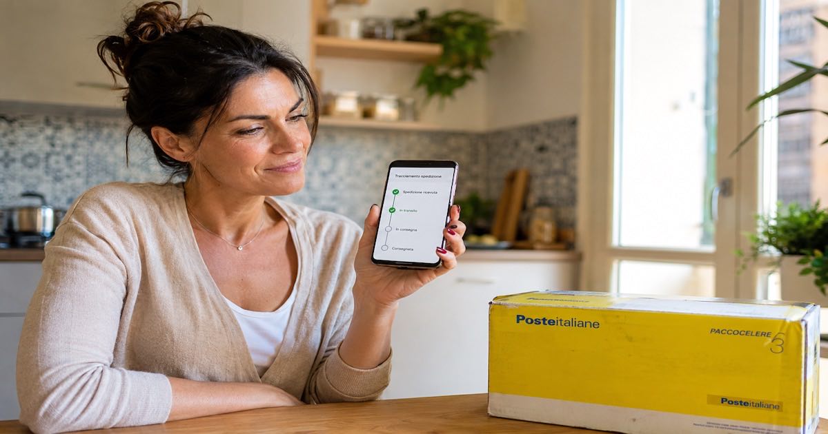 Reading Poste Italiane tracking statuses in English on a phone